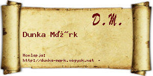 Dunka Márk névjegykártya